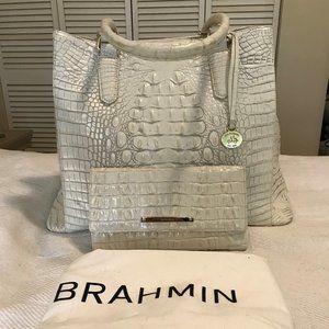 Brahmin White Snakeskin Purse & Wallet
